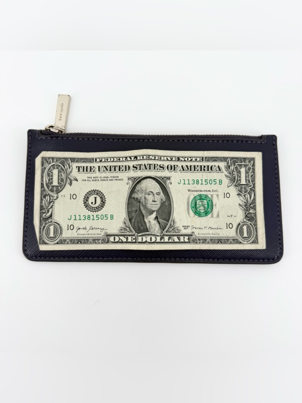 Kate Spade Deep Purple Saffiano Leather Zippered Money/Card Pouch (S362) 7”x3.5” - Picture 11 of 11